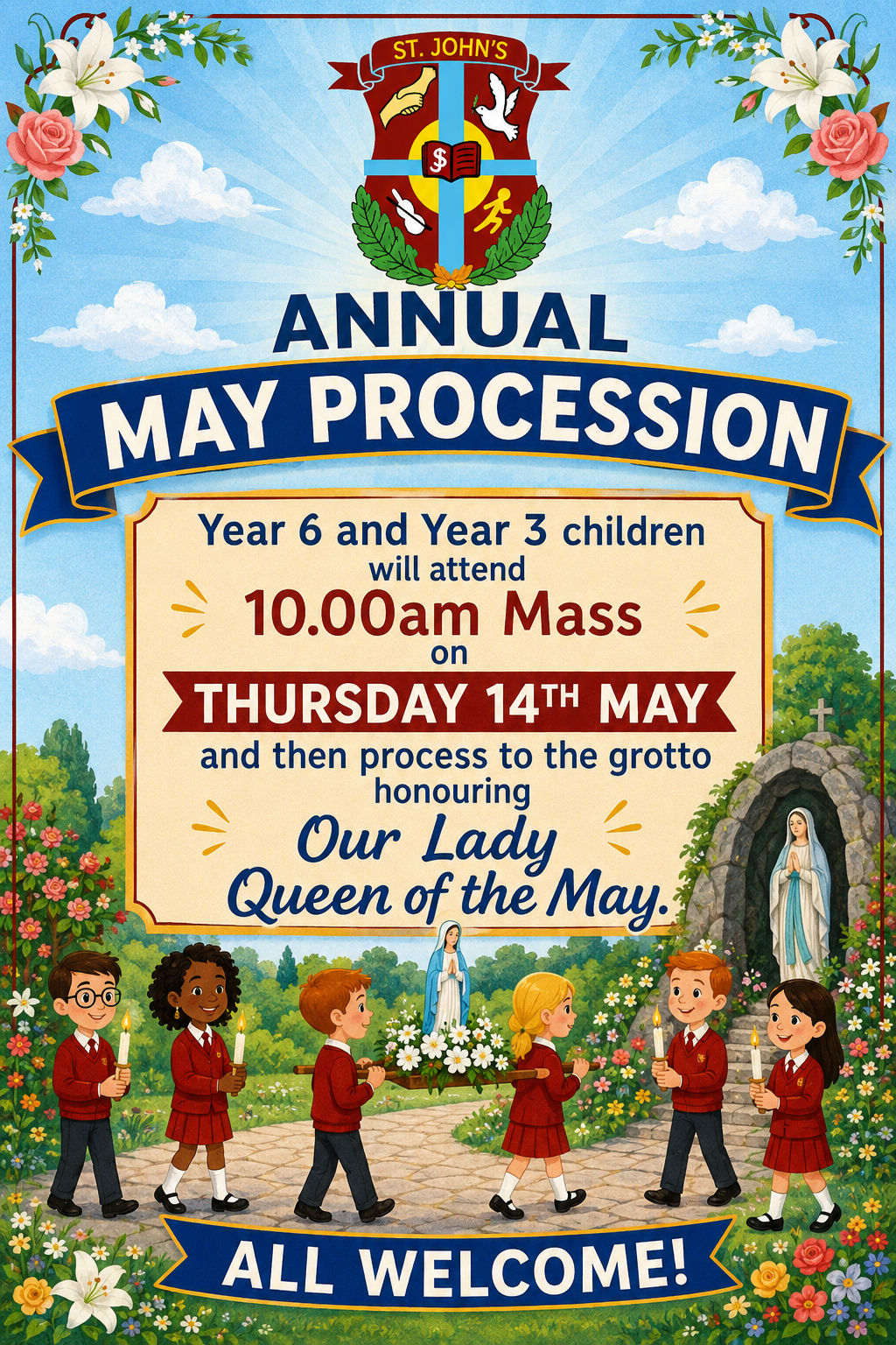 Annual May Procession Year 3 & 6