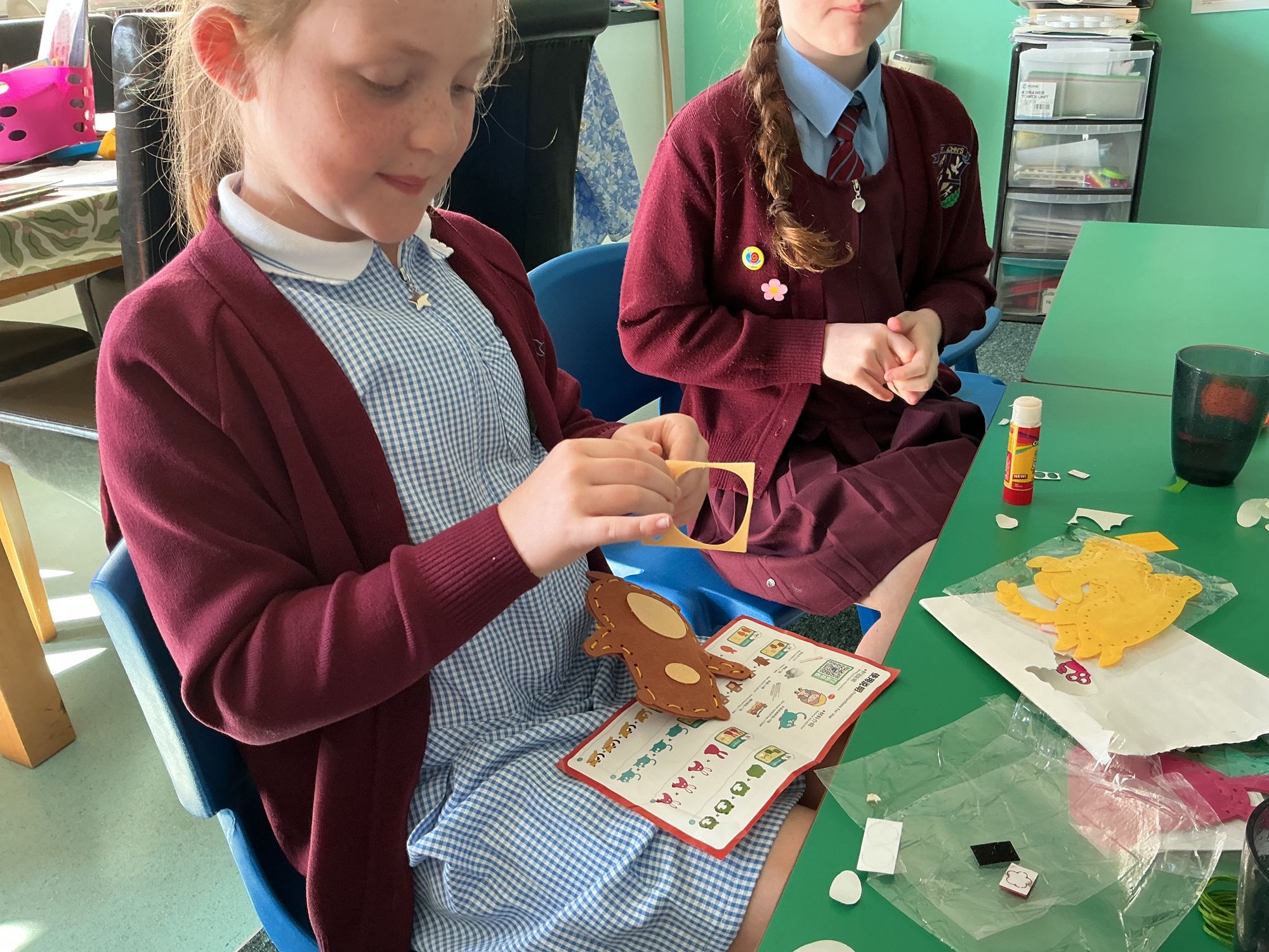 Sewing skills in the ‘Happy Haven’ room.