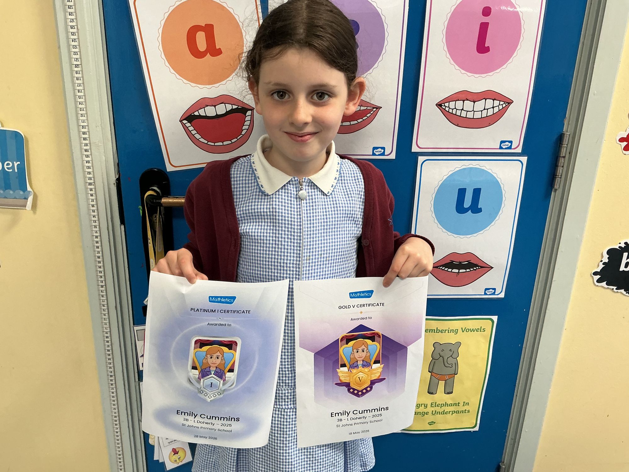 Platinum Certificate for Mathletics in 3B!