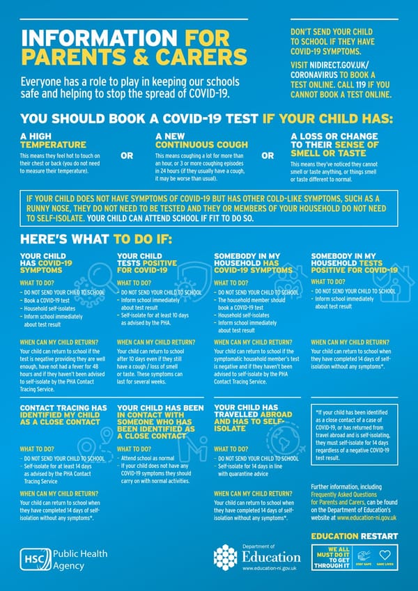 Education Restart – Information for Parents and Carers - Letter from the Chief Medical Officer