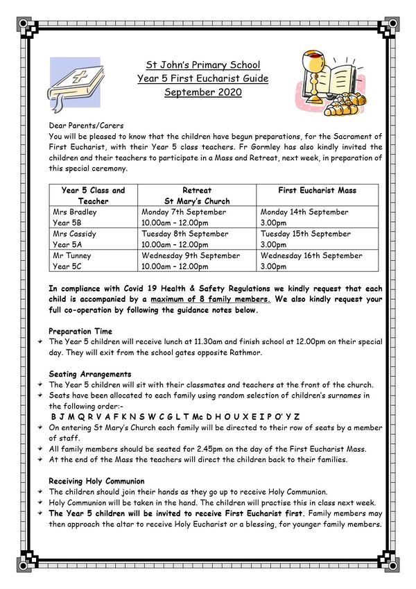 First Eucharist Guide for Parents 2020