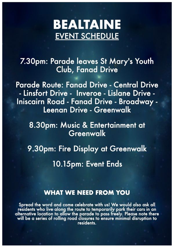 Creggan Bealtaine Event Rescheduled for Tonight