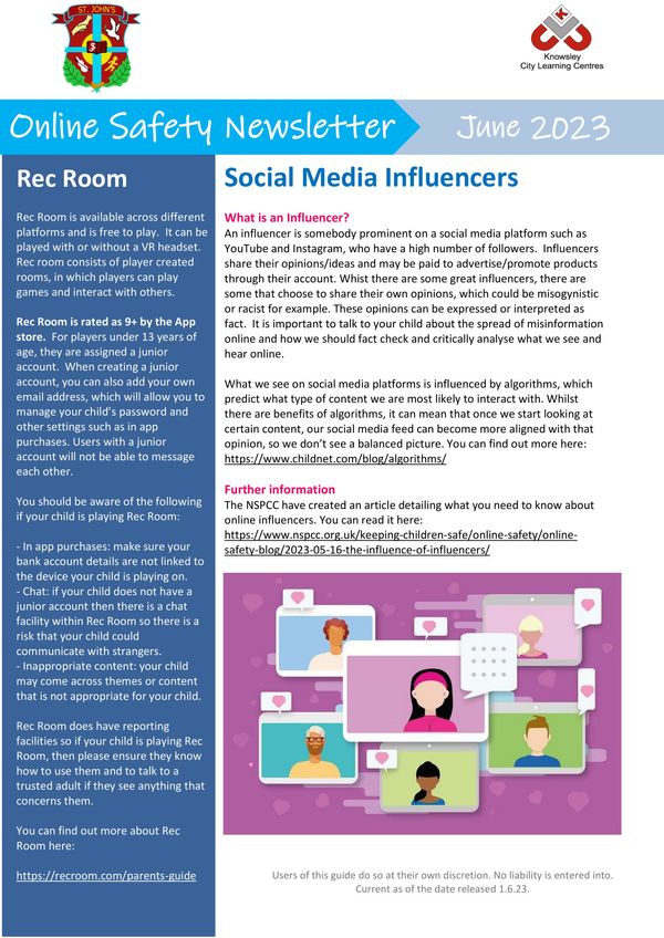 Online Safety Newsletter - June 2023