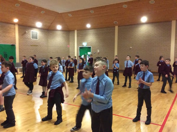 Year 4 loving our line dancing lesson with Miss Norris.