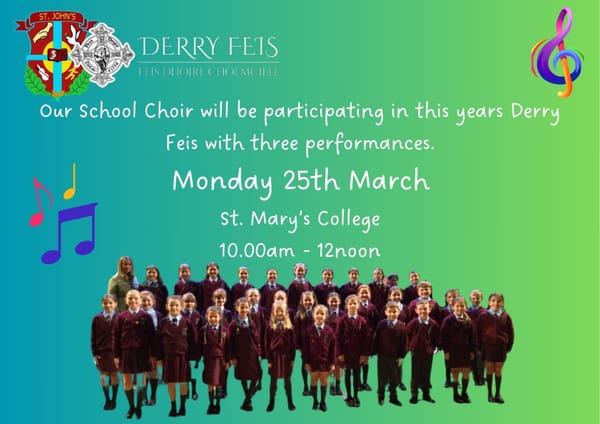 Derry Feis Monday 25th March