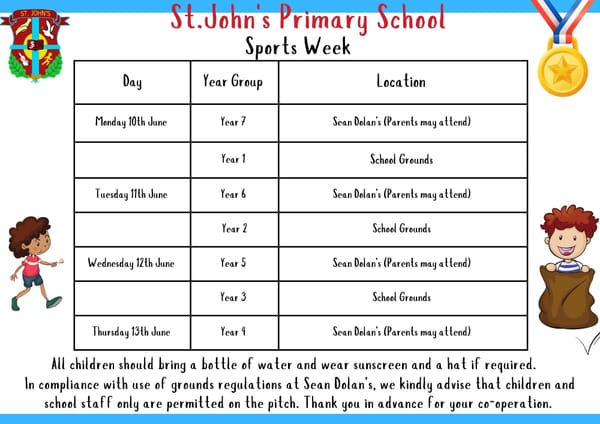 Sports Week Year 1- 7