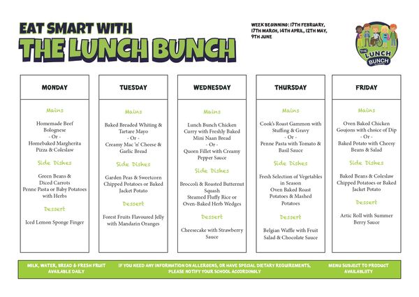 Canteen Menu Spring/Summer