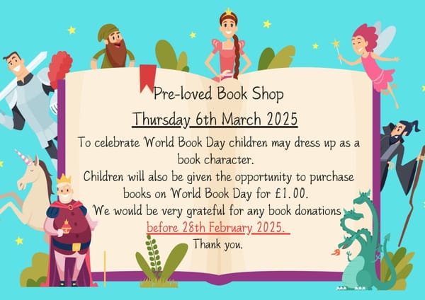 Reminder: Pre-loved Book Shop