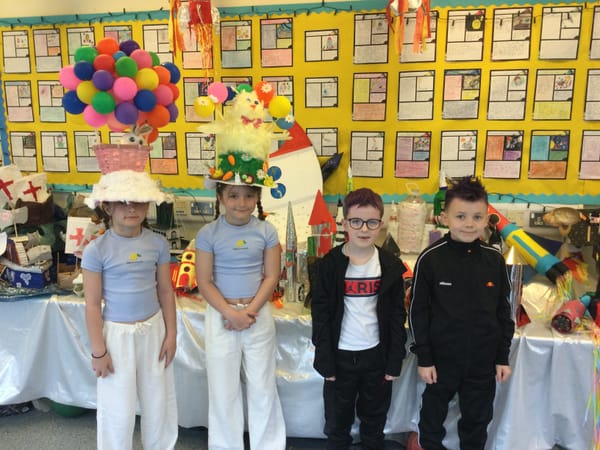 Year 4 all set for our Easter Bonnet Parade, mad hair day and Easter fun activities