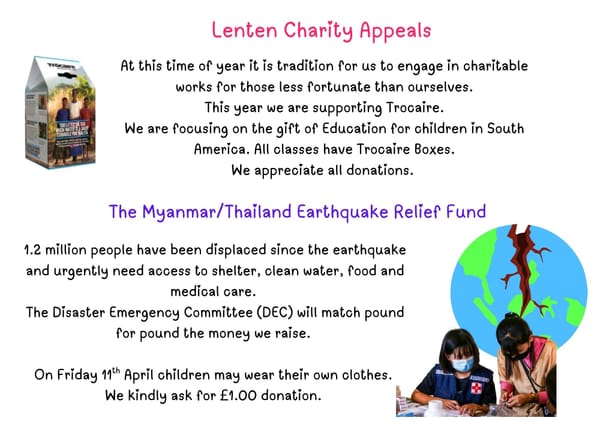 Lenten Charity Appeals