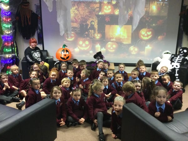 Halloween story telling in Year 2