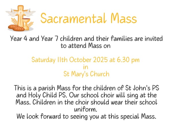 Sacramental Mass Year 4 & 7