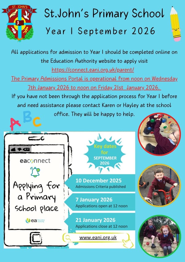 Year 1 Admissions 2026