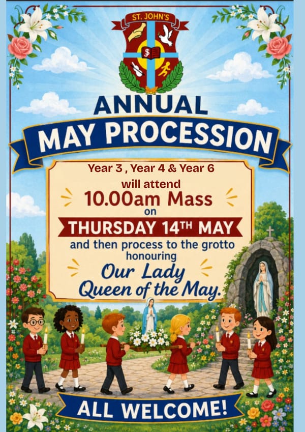 Annual May Procession Year 3, Year 4  & Year 6