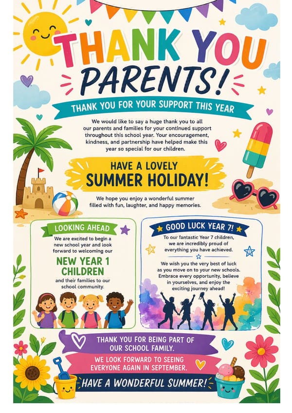 THANK YOU PARENTS!